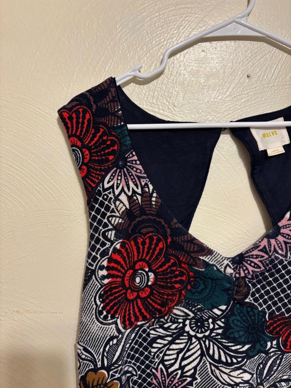 Maeve Anthropologie Floral Swing Dress Size Large Boho Print Sleeveless - Picture 6 of 8